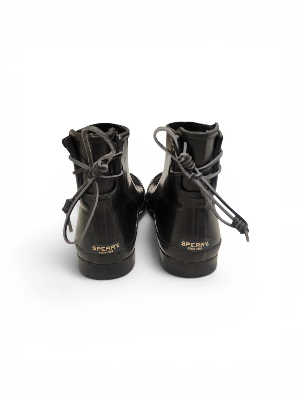 Sperry Black Ankle Rain Boots